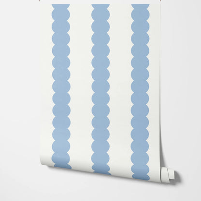 Blue Abstract Bubble Lines Wallpaper