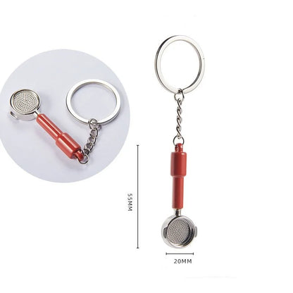 Coffee Supplies Keychain Mini Tamper Keychain Portable Fashionable Zinc Alloy Coffee Keychain Decoration Gift for Coffee Lovers