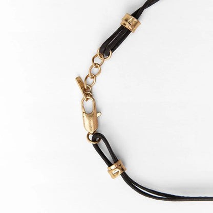 Vintage Double Leather Cord Medallion Necklace – Engraved Round Metal Pendant