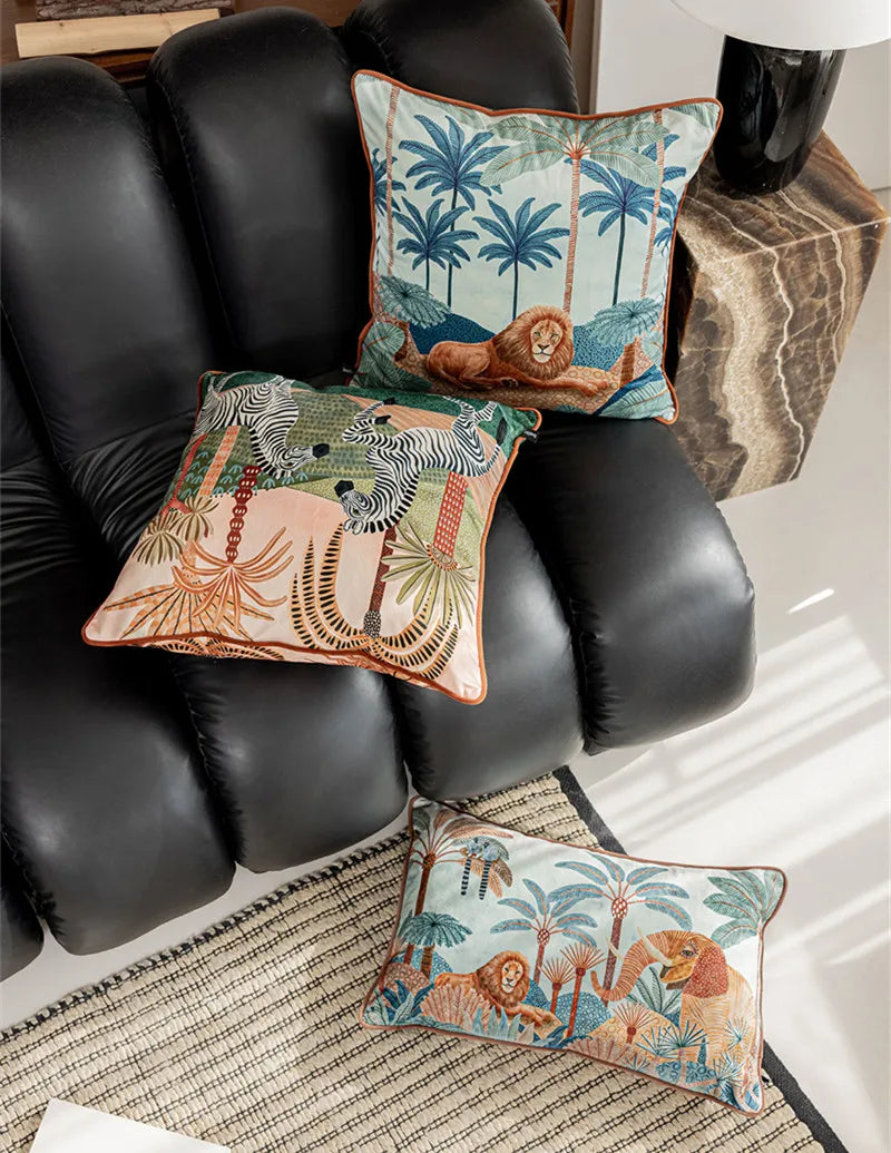 Vintage Floral Velvet Throw Pillow Covers Home Art Deco Pillowcase Square Pillow Case Cushion Cover for Bed Sofa Living Room Car