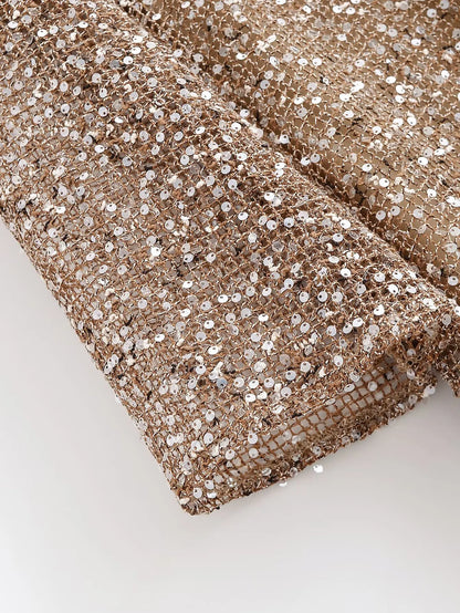 Women's Sequin-Embellished V-Neck Midi Dress – Lightweight Elegance for Summer