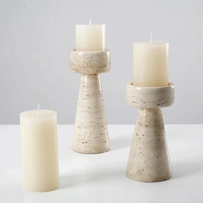 Homestay Retro Stone Candle Holder