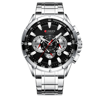Steelmaster Chrono: Stainless Steel Chronograph Sports Watch for Men