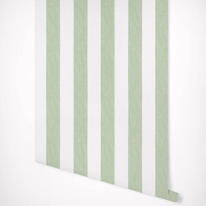 Green Stripe Geometric Wallpaper