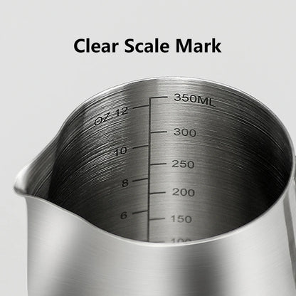 Milk Frother Jug Stainless Steel Container 100ML 350ML 600ML Frothing Pitcher Coffee Cups Latte Barista Espresso Maker Accessory