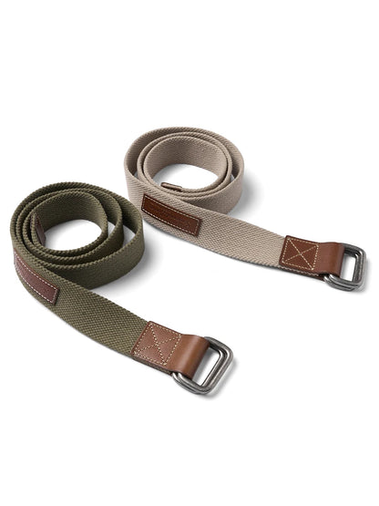 WeaveMark: Braided Canvas Belt with Leather Detail
