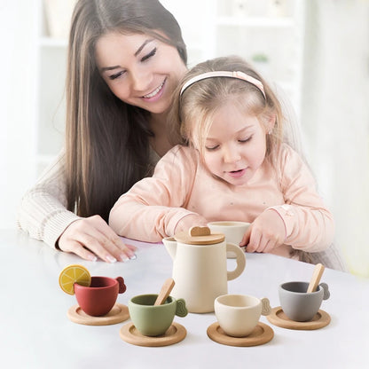 Little Tea Atelier: Montessori Wooden Tea Set with BPA-Free Silicone (Ages 3–6)