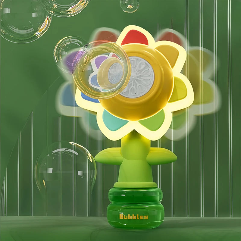 BloomGlow Bubbles: Automatic Sunflower Bubble Machine (Ages 3+)