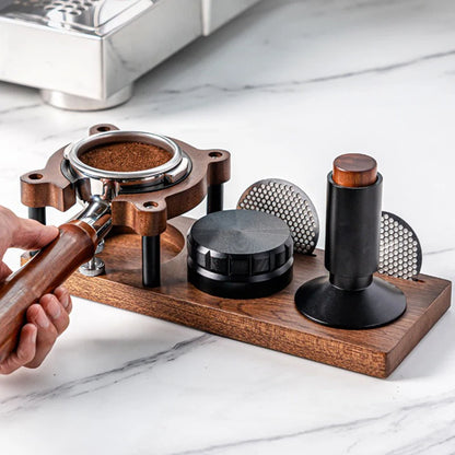 Wooden Coffee Tamper Station & Portafilter Holder