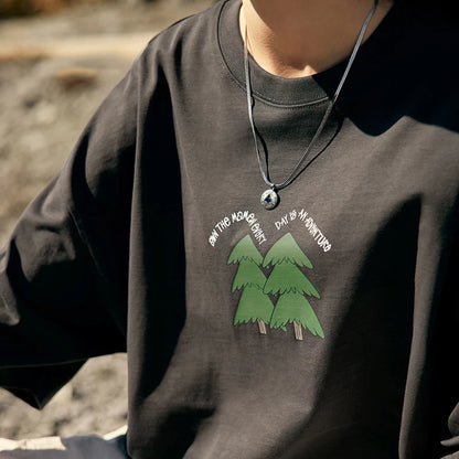 Men's Oversized Puff Print Cotton T-Shirt – Heavyweight, Pure Comfort