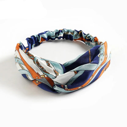 Boho Crown: Vintage Cross Turban Headband with Rhinestone Detail