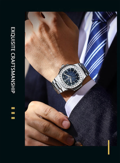 SteelSquare: Luminous Waterproof Men’s Watch