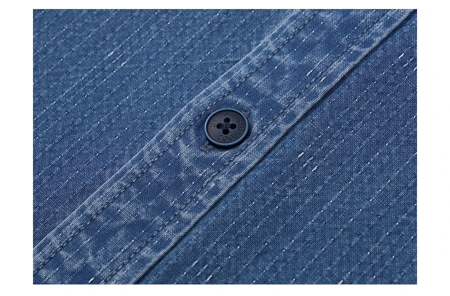 Men's Oversized Washed Indigo Cotton Shirt – Casual Cool With a Vintage Edge