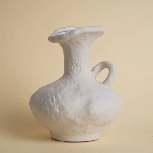 Jarrones de cerámica blancos hidropónicos de estilo escandinavo, maceta sencilla, accesorios de mesa, decoración estética para baño y habitación.