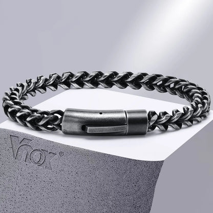 Twin Forge: Vintage Double-Layer Steel Bracelet for Men