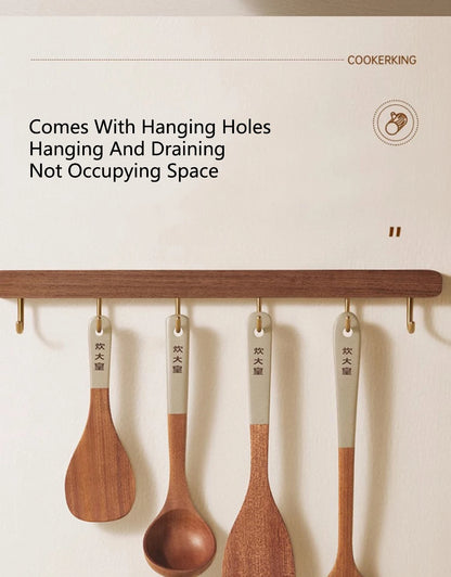 COOKER KING Ebony Wood Spatula Non Stick Pan Special Stir Fry Spatula Heat-Resistant Spatula Rice Soup Spoon Cooking Utensils