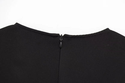 Women's Belted Black Sleeveless Dress – Office Chic Meets Summer Ease