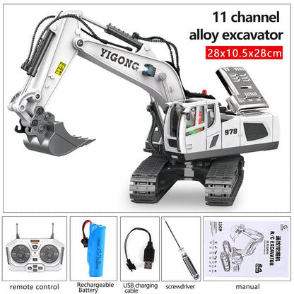 Digger Pro 1:20: 10-Channel RC Excavator (Ages 6–12)