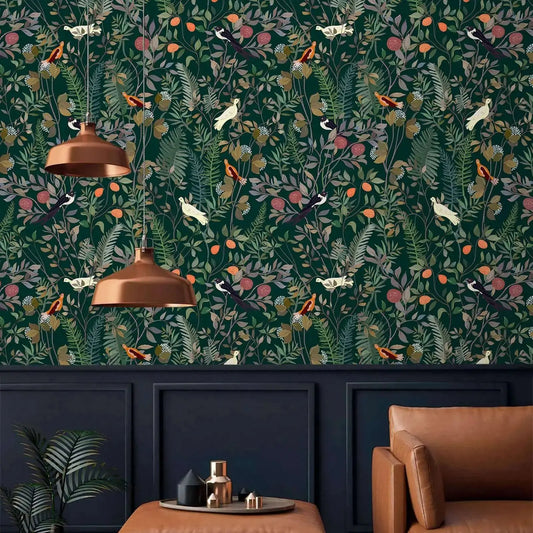 Dark Botanical Moody Wallpaper