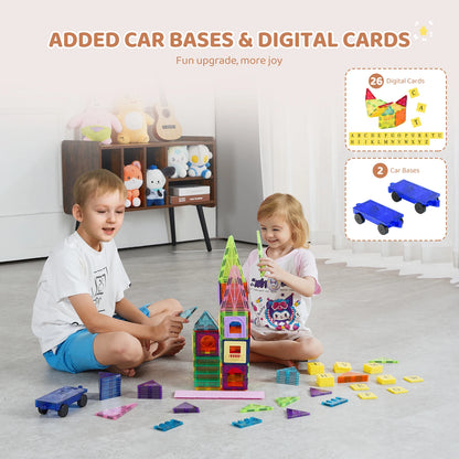 MagnetLab 121: 121-Piece Magnetic Tiles STEM Set (Ages 3–8)