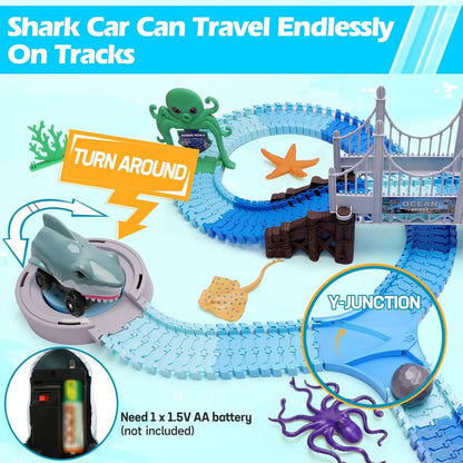 Blue Ocean Shark Track: Flexible Racing Adventure (Ages 3–8)