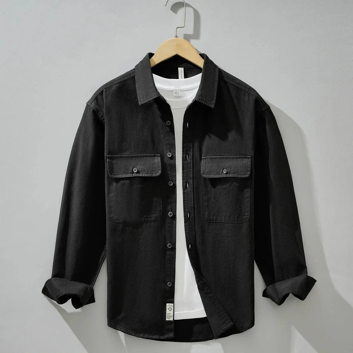 Men's Retro Workwear Shirt Jacket – Clean, Structured, Versatile