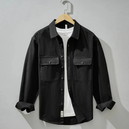 Men's Retro Workwear Shirt Jacket – Clean, Structured, Versatile