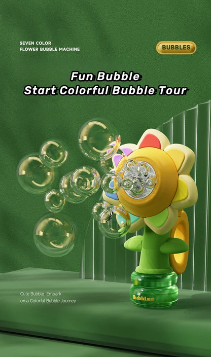 BloomGlow Bubbles: Automatic Sunflower Bubble Machine (Ages 3+)
