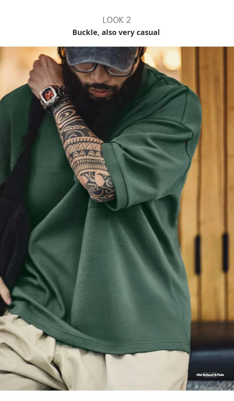 Men's Vintage Green Polo Shirt – Structured Style with Casual Ease