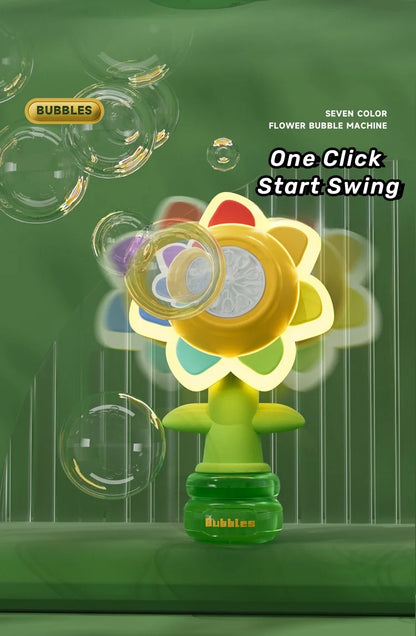 BloomGlow Bubbles: Automatic Sunflower Bubble Machine (Ages 3+)