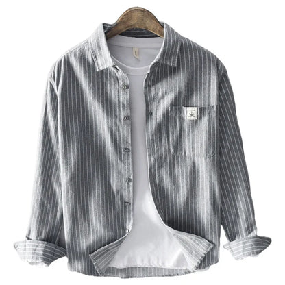 Men's Striped Cotton Shirt – Business Casual with Everyday Comfort