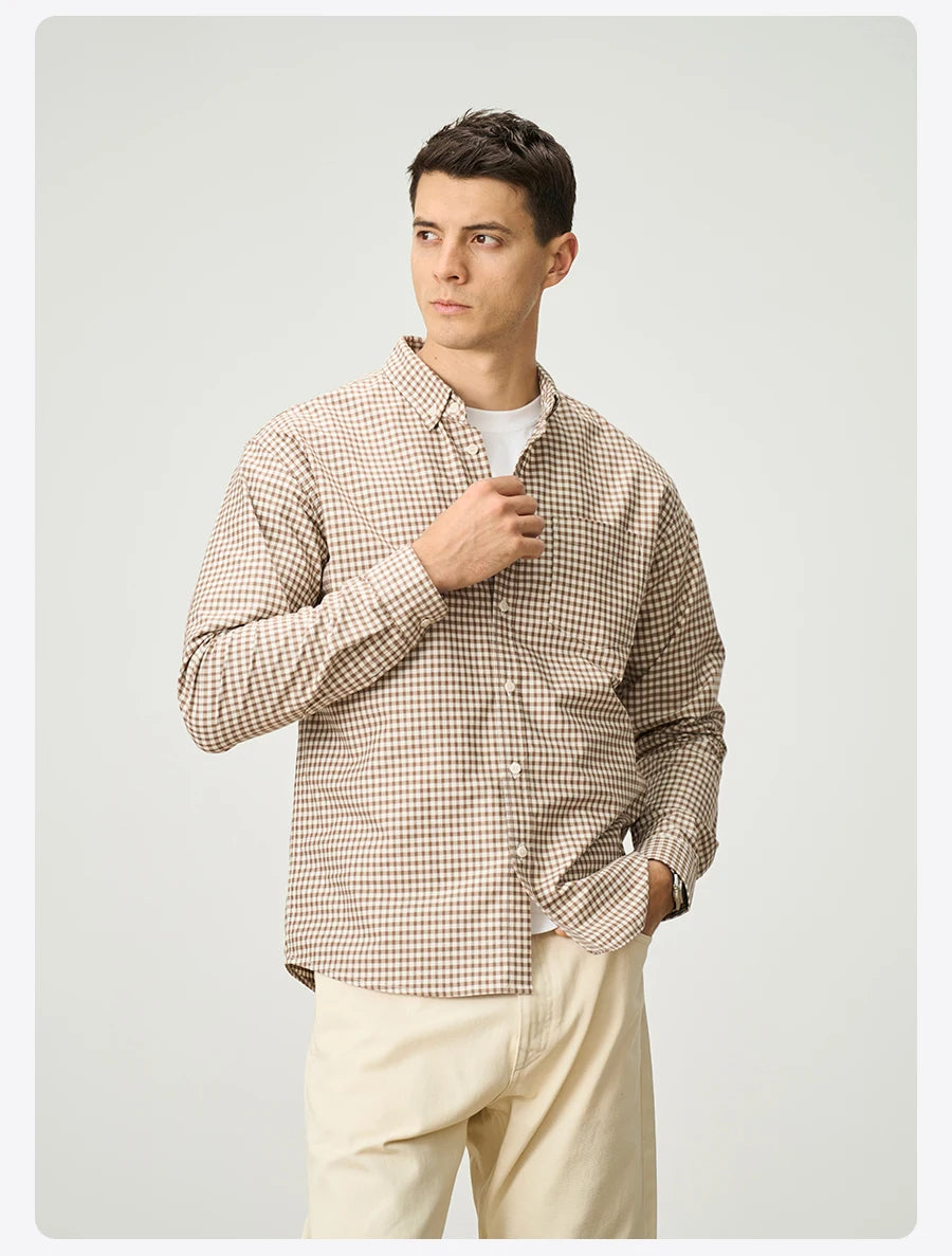 Men's Oversized Plaid Cotton Shirt – Soft Finish, Everyday Edge
