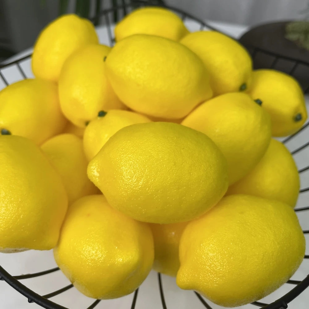 20pcs, Artificial Lemon 3inch, Simulation Lemon Artificial Yellow Lemon Fake Lemon, Simulation Fruit Home Decoration