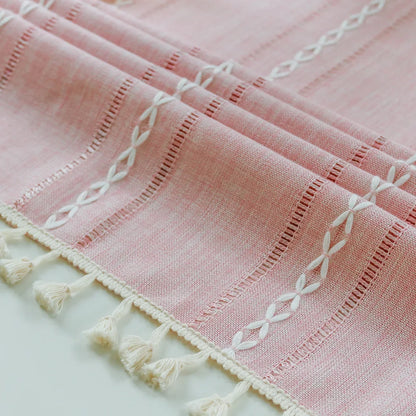 Lace Grain: Hollow Jacquard Linen Tablecloth
