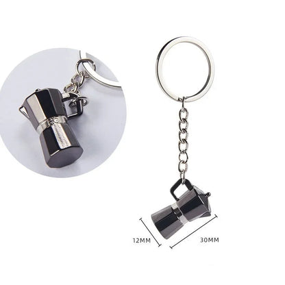 Coffee Supplies Keychain Mini Tamper Keychain Portable Fashionable Zinc Alloy Coffee Keychain Decoration Gift for Coffee Lovers