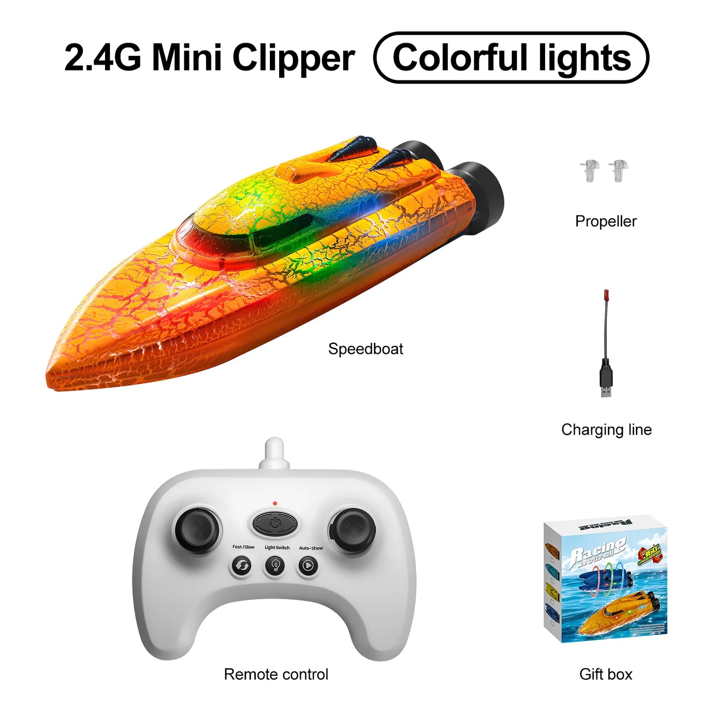 Mini Wave: 2.4G RC Speedboat (Ages 6–12)