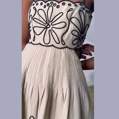 Soléa – Hollow-Out Printed Beach Dress for Women