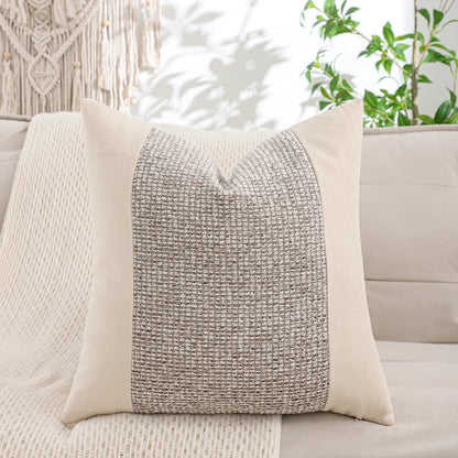 Textura Linear: Jacquard Canvas Pillow Cover
