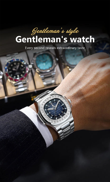 SteelSquare: Luminous Waterproof Men’s Watch