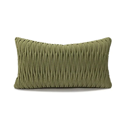 Verdant Line: Light Luxury Geometric Pillow Cover