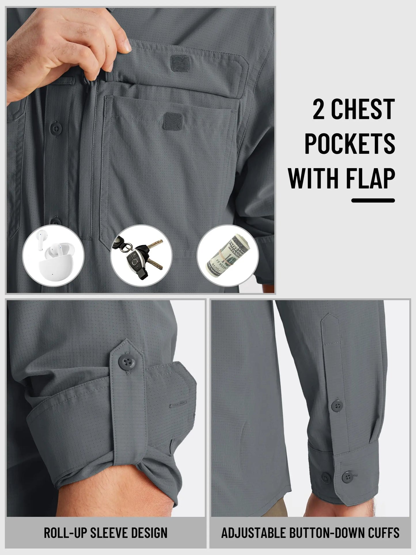 Men's Long Sleeve Quick-Dry Shirt – UPF 50+ Sun Protection & Outdoor Performance