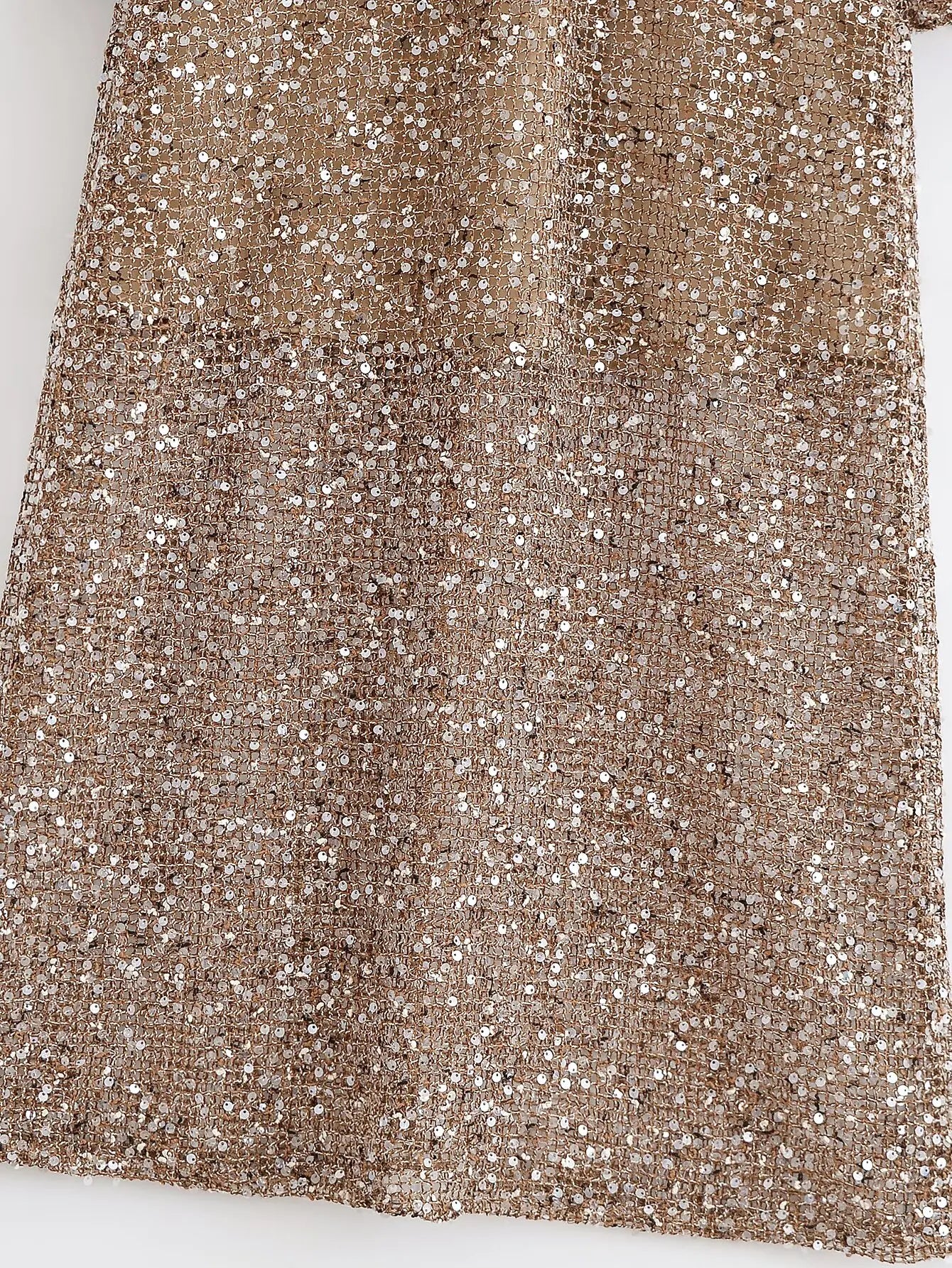 Women's Sequin-Embellished V-Neck Midi Dress – Lightweight Elegance for Summer
