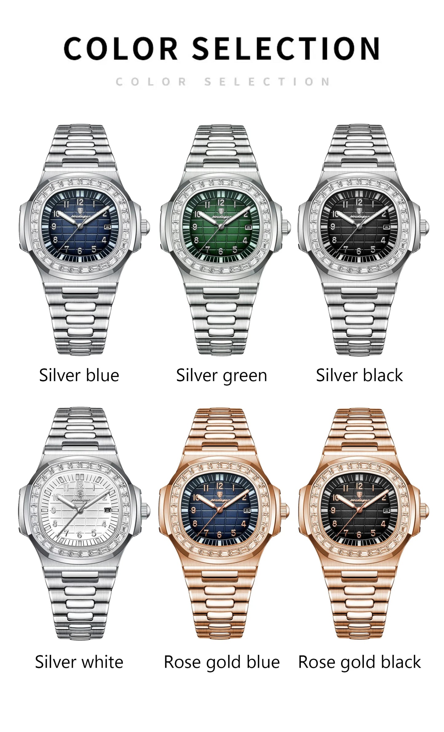 SteelSquare: Luminous Waterproof Men’s Watch