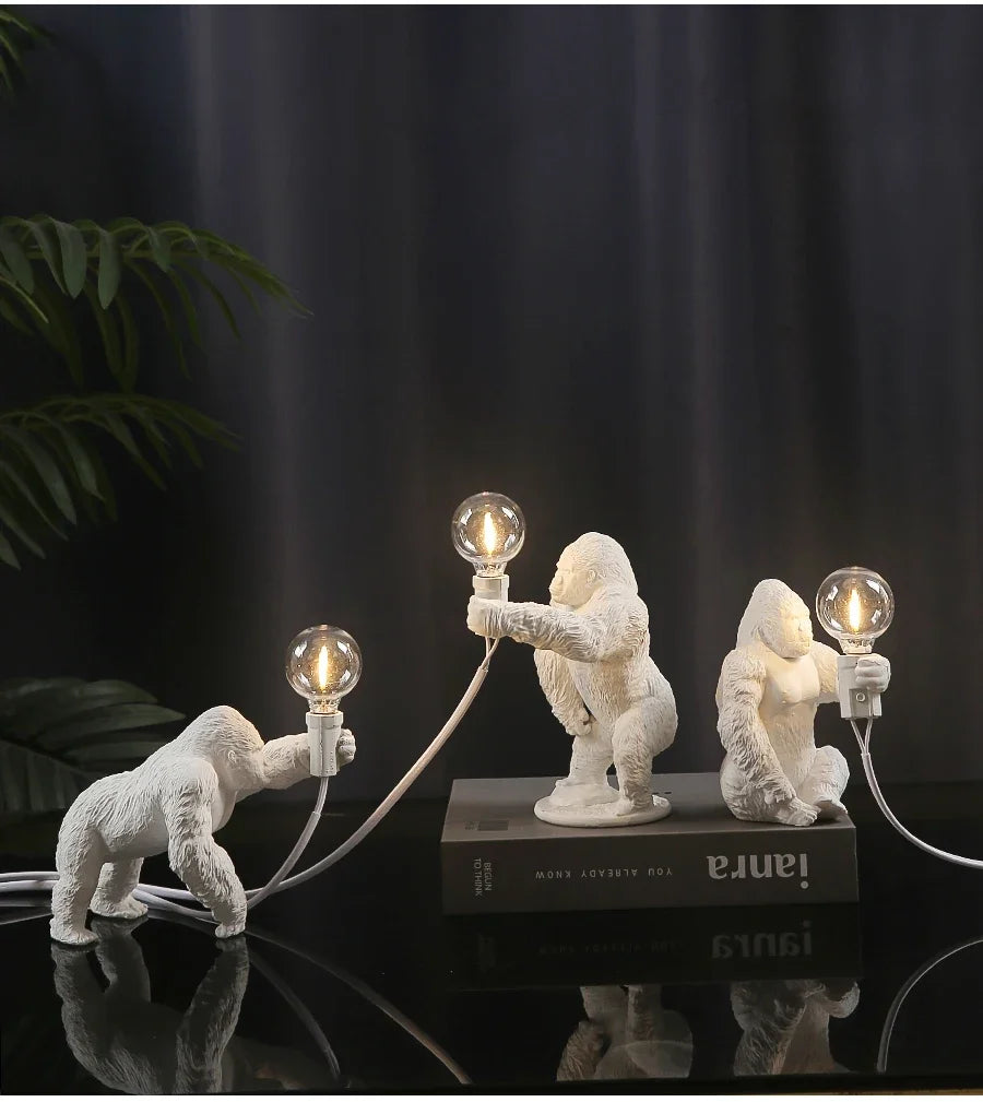 Urban Primal: Gorilla Resin Table Lamp