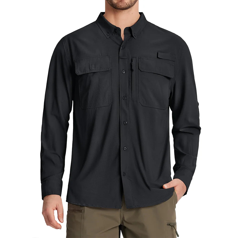 Men's Long Sleeve Quick-Dry Shirt – UPF 50+ Sun Protection & Outdoor Performance