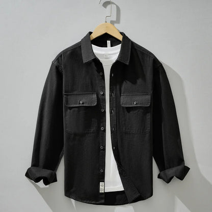 Men's Retro Workwear Shirt Jacket – Clean, Structured, Versatile