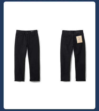 Men's Washed Vintage Straight Jeans – 13.8oz Softened Denim, Four-Season Fit