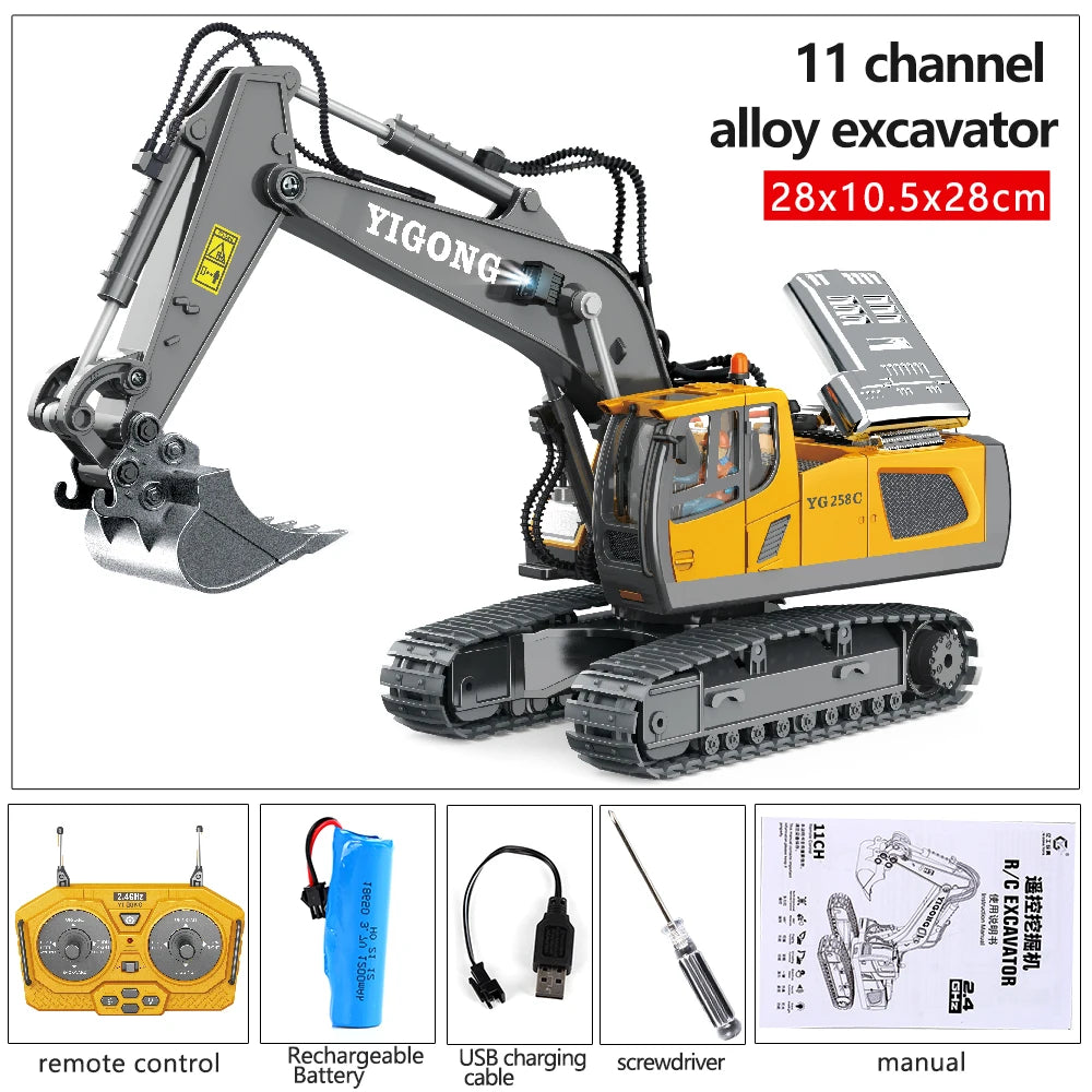 Digger Pro 1:20: 10-Channel RC Excavator (Ages 6–12)