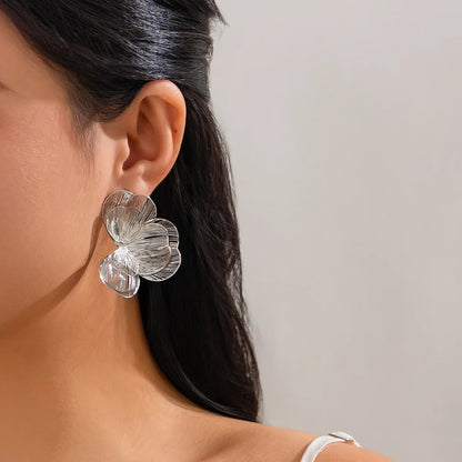 Golden Bloom: Elegant Multi-Layer Petal Stud Earrings