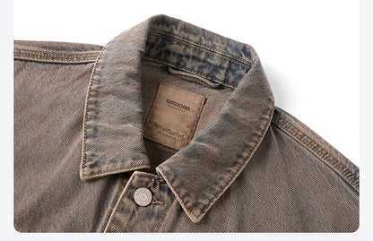 Men's Oversized Vintage Denim Jacket – 12.5oz Cotton for Cool-Season Style